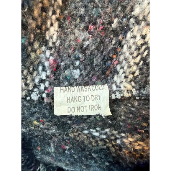 Mexican Baja Hoodie Gray Black Drug Rug Pocket Men’s size Medium - Picture 4 of 9